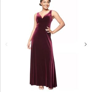 Bill Levkoff Velvet A Line Gown 2 Extra Length